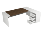 Leon 87" Wood Office Furniture Set of 3pcs - Image 4