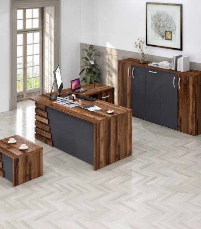 Atlas 71″ Wood Office Furniture Set of 3pcs