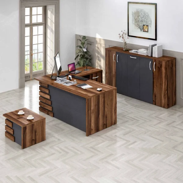 Atlas 71″ Wood Office Furniture Set of 3pcs