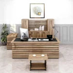 Elise 87″ Wood Office Furniture Set of 4pcs