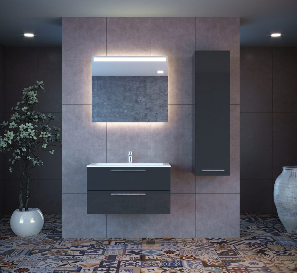DWVO 24 Inch Grey Bathroom Vanity With Undermount Sink, Small Bathroom Sink Cabinet, Modern Bathroom Storge Vanity Includes Adjustable Legs, 2 Large Soft Closing Doors & Drain