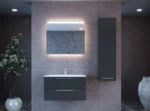 Elke 24 Inch Single Sink Wood Bathroom Vanity with LED Mirror