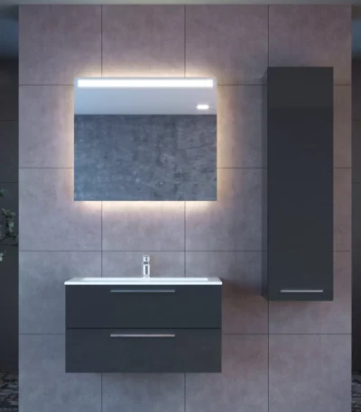 Elke 24 Inch Single Sink Wood Bathroom Vanity with LED Mirror