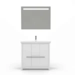 Alessio 36 Inch Single Sink Wood Bathroom Vanity with LED Mirror