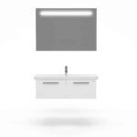 Aspe 40″ Glossy Bathroom Vanity White Ceramic - Image 6