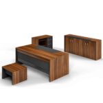 Arya 71" Wood Home Office Furniture Set of 4pcs - Image 7