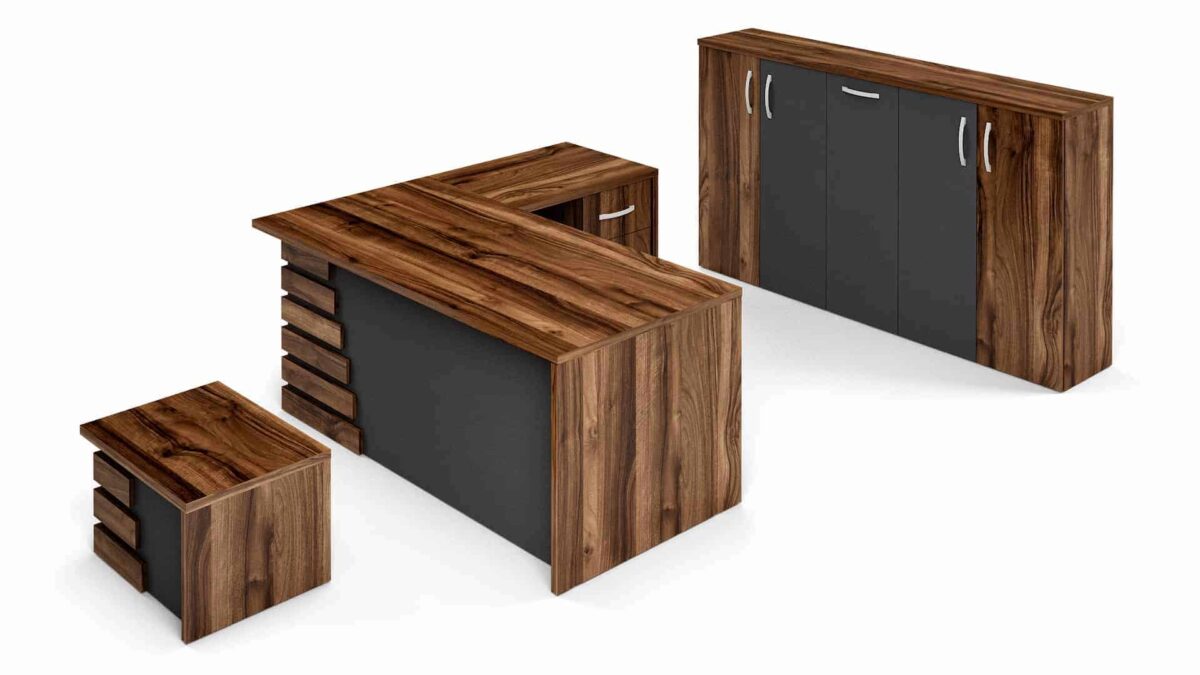 Atlas 71" Wood Office Furniture Set of 3pcs - Image 5