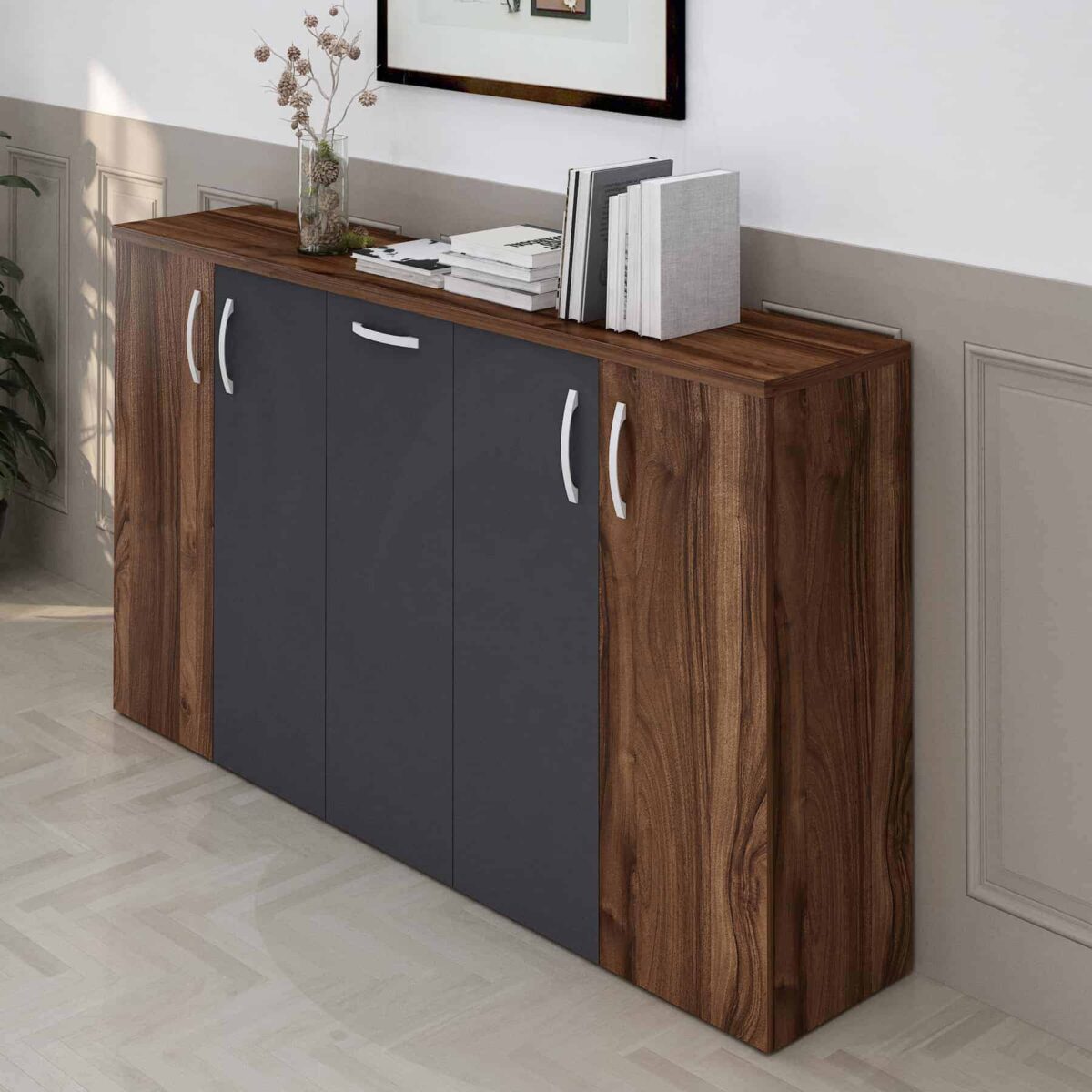 Atlas 71" Wood Office Furniture Set of 3pcs - Image 6