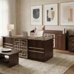 Astoria 87" Wood Office Furniture Set of 4pcs