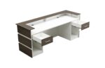 Mares 87" Wood Office Reception Desk Counter & Drawers (Walnut) - Image 10