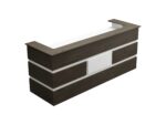 Mares 87" Wood Office Reception Desk Counter & Drawers (Walnut) - Image 4