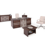Astoria 87" Wood Office Furniture Set of 4pcs