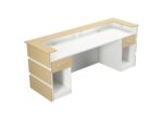 Mares 87" Wood Office Reception Desk Counter & Drawers (Cream) - Image 8