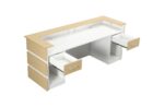 Mares 87" Wood Office Reception Desk Counter & Drawers (Cream) - Image 9