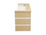 Mares 87″ Wood Office Reception Desk Counter & Drawers (Cream)