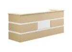 Mares 87″ Wood Office Reception Desk Counter & Drawers (Cream)