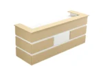 Mares 87″ Wood Office Reception Desk Counter & Drawers (Cream)