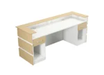 Mares 87″ Wood Office Reception Desk Counter & Drawers (Cream)