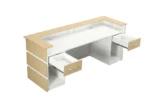 Mares 87″ Wood Office Reception Desk Counter & Drawers (Cream)