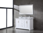 Mareo 60″ Solid Wood Double Sink Bathroom Vanity White Cabinet - Image 7