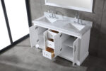 Mareo 60″ Solid Wood Double Sink Bathroom Vanity White Cabinet - Image 6