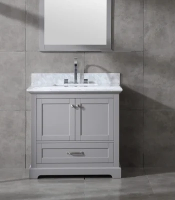 Mareo 36″ Solid Wood Single Sink Bathroom Vanity with Mirror