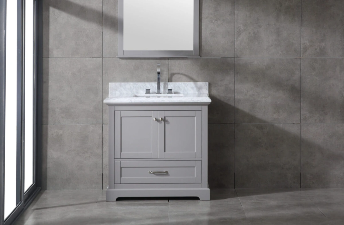 Mareo 36″ Solid Wood Single Sink Bathroom Vanity with Mirror Mareo 36″ Solid Wood Single Sink Bathroom Vanity with Mirror