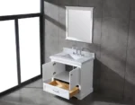 Mareo 36″ Solid Wood Single Sink Bathroom Vanity with Mirror - Image 5