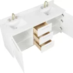 Nona 72″ Solid Wood Double Sink Bathroom Vanity (White)